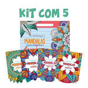 Kit com 5 Livros Mandalas para Colorir Diferentes