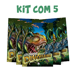 Kit com 5 Livros Colorindo Dinossauros