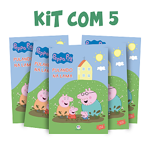 Kit com 5 Livros Pulando na Lama Peppa Pig