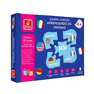 Coleção Pop Quebra-Cabeça Aprendendo os Idiomas Brincadeira de Criança