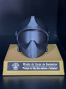 Capacete decorativo Preto/Dourado