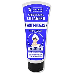 Creme Facial Colágeno Anti Rugas Capim Limão 40g