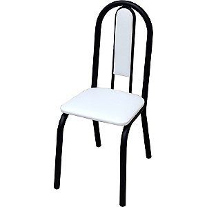 Cadeira de cozinha DO 442A preto fosco corino branco