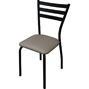 Cadeira de cozinha DO 447A preto fosco assento bége