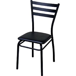 Cadeira de restaurante com reforço preta assento preto