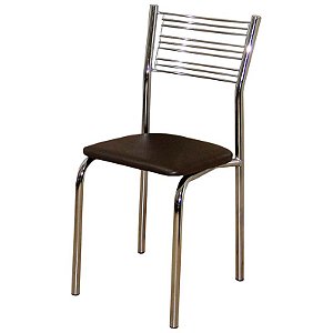 Cadeira sala de jantar DO 414A estofado reto marrom