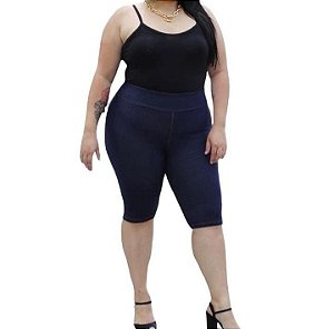 Bermuda Feminina Imita Jeans Plus Size