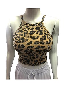 Regata cropped canelado com bojo feminino/alça