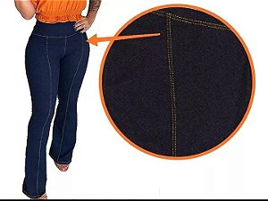 Calça Flare Feminina Lmita Jeans C  Listra Na Pernas