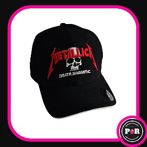 Boné rock bordado vermelho Metallica