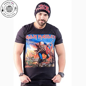 CAMISETA  PRETA ROCK BANDA IRON MAIDEN TROOPER