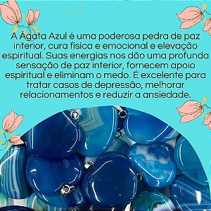 Pingente pedra Ágata azul