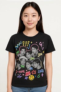 Camiseta BTS preta Kpop