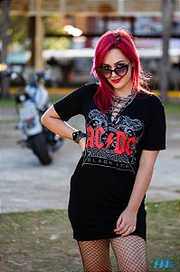 Vestido preto com ilhós ACDC
