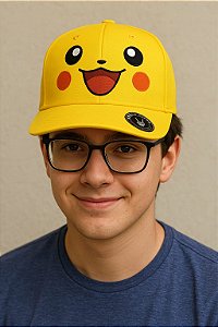 Boné amarelo Pokémon Pikachu