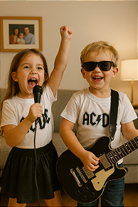 Camiseta Rock  ACDC personalizada em poliéster