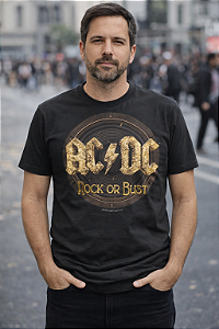 Camiseta ACDC Rock or Bust oficial Stamp