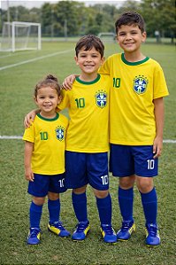 Conjunto infantil Brasil na Copa