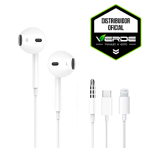 Fone de Ouvido - P2 - Tipo C - Lightning - Verde