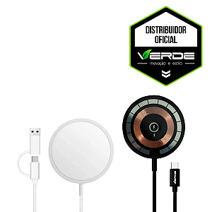 Carregador Wireless Sem Fio - Branco / Preto - Verde