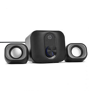 Caixa de som 2.1 Speaker USB-A e Conector 3.5mm Subwoofer 5W - Preta - HP