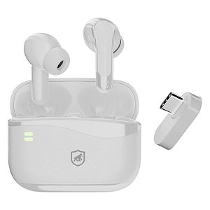 Earbuds Fone de Ouvido Bluetooth 5.4 com ANC, Baixa Latência e Adaptador USB-C 2.4G - Hybrid - Gshield