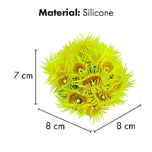 ENFEITE DE SILICONE SOMA CORAL ZOANTHUS AMARELO 04