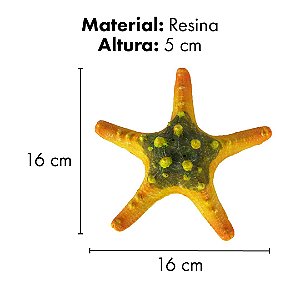 ENFEITE DE RESINA SOMA INVERTEBRADO ESTRELA DO MAR LARANJA 04