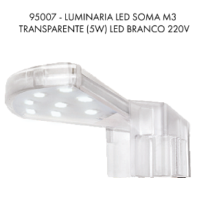LUMINARIA LED SOMA  C5 BRANCA (5W) LED BRANCO/AZUL AUTOVOLT