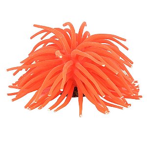 ENFEITE DE SILICONE SOMA ANEMONA SHORT LARANJA 11 CM