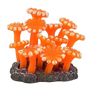 ENFEITE DE SILICONE SOMA CORAL ZOANTHUS PALITHOA LARANJA
