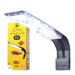 LUMINARIA LED SOMA X12 PRETA (12W) LED BRANCO/AZUL AUTOVOLT