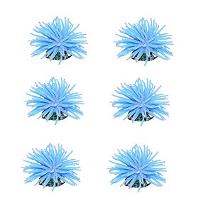 ENFEITE DE SILICONE SOMA ANEMONA SHORT AZUL4,5 CM (6 UN)