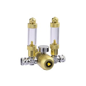 Regulador Co2 Soma Modelo Dourado P/ Cilindros Com Manômetro E Conta Bolhas 127/220v
