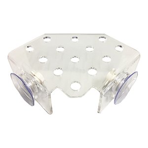 SUPORTE DE ACRILICO SOMA COM VENTOSA DE PRESSAO (14X14X6CM) 13 FUROS