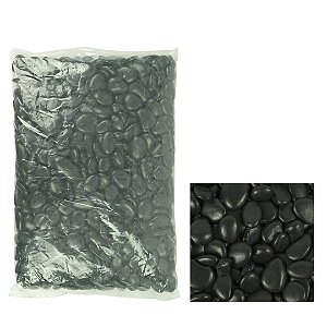 SEIXO SOMA NATURAL PEBBLE BLACK SEMI BRILHO (20-30MM)-10KG