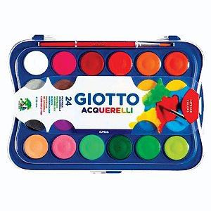 Aquarela Em Pastilha 23mm Mini com 24 cores Giotto