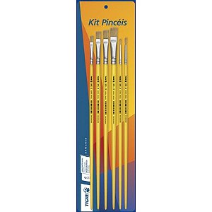 Kit Conjunto Pincel para pintura pintar Tigre 6 unidades