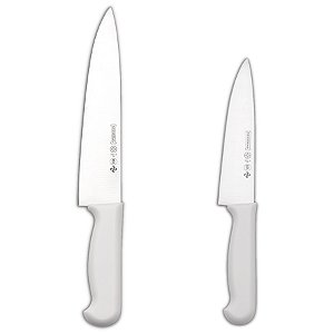 Kit Jogo Faca Açougueiro Profissional 2 Pçs Aço Inox Mundial
