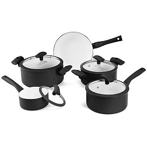 Conjunto de Panelas Antiaderente Hércules 5pc Pretas PA300-5PPR