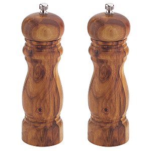 Kit 2 Moedor de Sal e Pimenta em Madeira 15 cm Hércules MO30-15