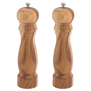 Kit 2 Moedor de Sal e Pimenta em Madeira 20 cm Hércules MO30-20