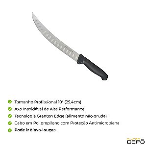 Faca Carne Granton Edge Mundial Master Line 10" Preta
