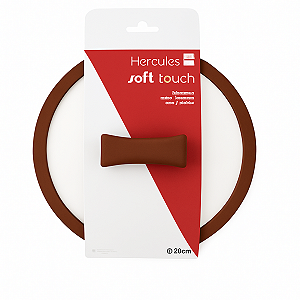 Tampa de Vidro 20cm c/ Borda de Silicone Marrom PA300