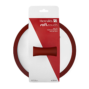 Tampa de Vidro Universal 20cm com Borda de Silicone Vermelha