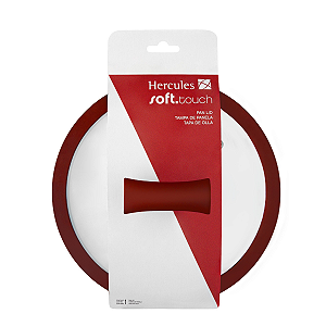 Tampa de Vidro 18cm c/ Borda de Silicone Vermelha PA300