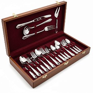Faqueiro Hércules Olímpia 42 Peças Inox c/ Estojo Madeira