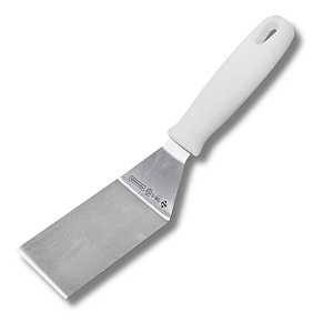 Espátula Curva 6cm Chapeiro Chapa Cozinha Lanche Aço Inox