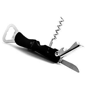 Saca Rolhas Abridor de Garrafas Preto Hércules AB50