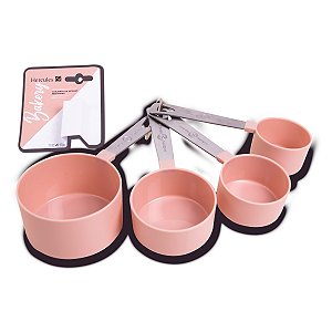Xícaras Medidoras 4 Peças Hércules UC120 Cor de Rosa